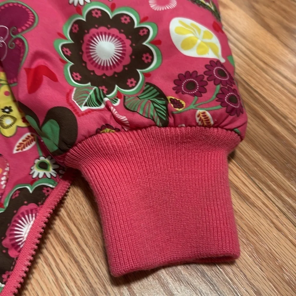Hanna Andersson vintage Pink paisley Floral bunting snowsuit 6-12 m size 70